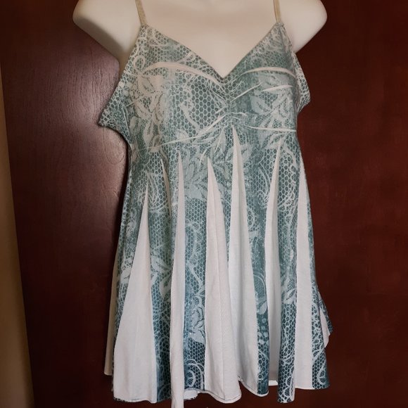 Mudd Blue & White Babydoll Tank - Picture 4 of 12